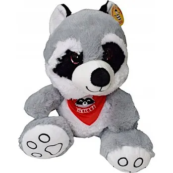 plyšák Plyšová Hračka plyšový velký mýval v šátku 20 cm šedý