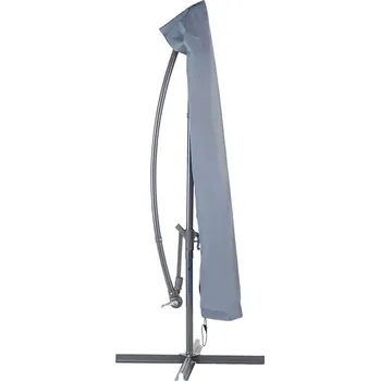 Krycí plachta Pláštěnka na slunečník šedá látka potažená PVC 206 cm Beliani