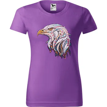 Dámské tričko DOBRÝ TRIKO Dámské tričko s potiskem Hlava orla Barva: Fialová, Velikost: L