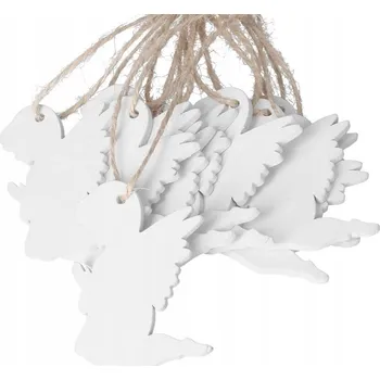 Vánoční dekorace DŘEVĚNÉ DEKORACE VÁNOČNÍ BAŇKY NA STROMEČEK 10 KS KUSŮ ANDÍLŮ