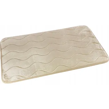 Koupelnová předložka Koupelnová předložka Sumba, protiskluzová, béžová s vlnami, 45x75 cm