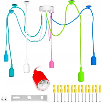 BAREVNÝ LUSTR PAVOUK 6 RAMEN PRO DĚTSKÝ POKOJ LOFT STROPNÍ SVÍTIDLO