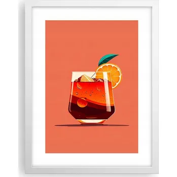 Obraz Obraz plakát v bílém rámu do obýváku 30x40 koktejl foto plakáty na zeď