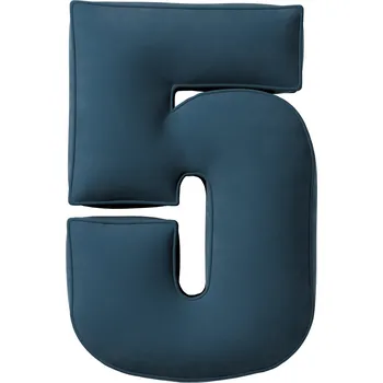 Polštář Polštář s číslem 5 YellowTipi, pruská světle modrá