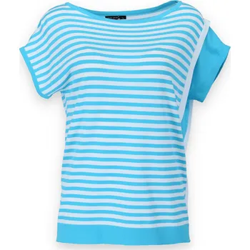 Dámská halenka Halenka s proužkem LZ-206 Louise Orop barva: modrá-tyrkysová