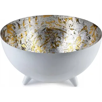 Obraz Dekorativní kovová mísa bílá MONDEX 30,5 cm K2