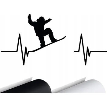 Samolepicí dekorace na vozidlo SAMOLEPKA na auto PULS Životní linie SNOWBOARD 15x7 cm