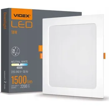 LED panel LED panel čtvercový Videx 22,4 x 2,8 cm bílý