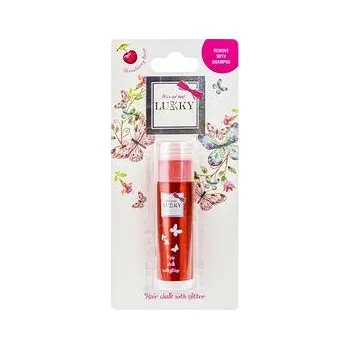 EP line LUKKY Křída na vlasy červená třpytivá 10g s vůní třešeň se třpytkami