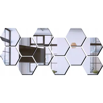 Zrcadlo Zrcadlo heksagon plastry miodu 12 kusů