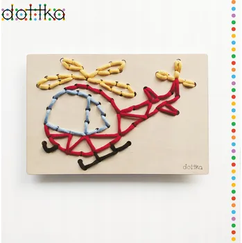kreativní sada Provlékačka šněrovačka HELIKOPTÉRA DIY Dottka vyšívání Udělej si sám