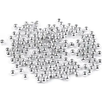 Korálek Plastové voskové korálky / perly Glance Ø3 mm Varianta: 2 stříbrná, Balení: 10 g