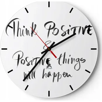 Hodiny Nástěnné hodiny do kuchyně 30x30 Typografie Skleněné hodiny do obýváku Tiché