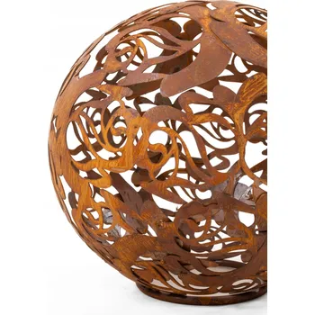 Venkovní osvětlení ZAHRADNÍ KOULE RŮŽE DEKORATIVNÍ LAMPA ZAHRADNÍ KOULE VENKOVNÍ 23 CM CORTEN