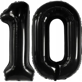 Balónek Fóliový balónek k narozeninám číslice 10 Černý 86 cm XXL