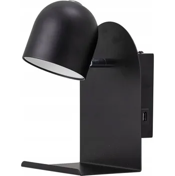 Nástěnné svítidlo Bloomingville QASIM Nástěnná lampa s poličkou / Černá