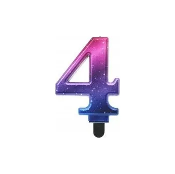 Dortová svíčka NAROZENINOVÁ SVÍČKA ČÍSLICE 4 NOČNÍ OBLOHA VESMÍR G