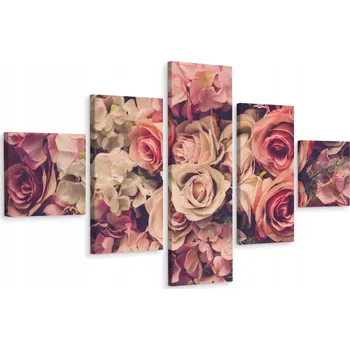 Obraz Vícedílný obraz Barevné KVĚTY Vintage 3D 250x150