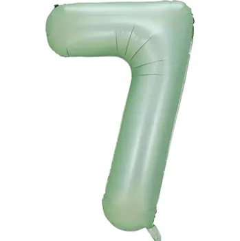 Balónek VELKÝ ZELENÝ Fóliový Balón ČÍSLICE 7 100cm PISTÁCIOVÁ zeleň PASTELOVÝ