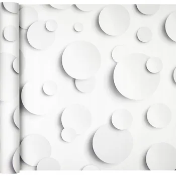 Tapeta Tapeta Kruhy Kolečka Puntíky DĚTI Šedá 3D