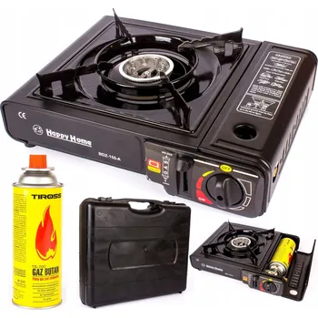 Outdoor vaření Turistický vařič Happy Home plynový jednoplotýnkový 2500 W s piezo zapalováním