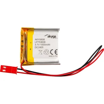 Li-Po baterie LP753636 Akyga AKY0658 3,7V / 1000mAh PCM JST 2-pinový konektor 150mm