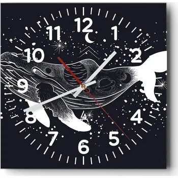 Hodiny Kuchyňské nástěnné hodiny 30x30 Abstrakce Skleněné hodiny do obýváku Moderní Tiché