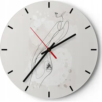Hodiny Nástěnné hodiny do kuchyně 30x30 Grafika Skleněné hodiny do obýváku Loft Tiché