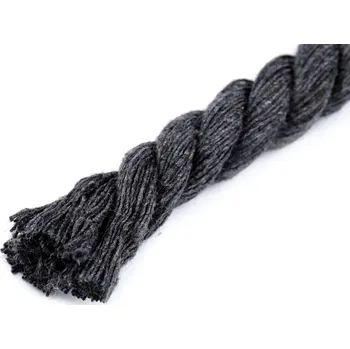 Příze Bavlněná šňůra kroucená Ø12 mm macrame Varianta: 3 šedá tmavá, Balení: 10 m
