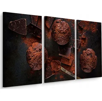 Obraz Obraz Triptych MUFFINY Čokoládové Dekorace 60x40