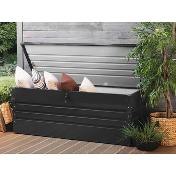 Úložný box Venkovní úložný box tmavě šedý objem 600 L pozinkovaná ocel průmyslový design zahrada Beliani