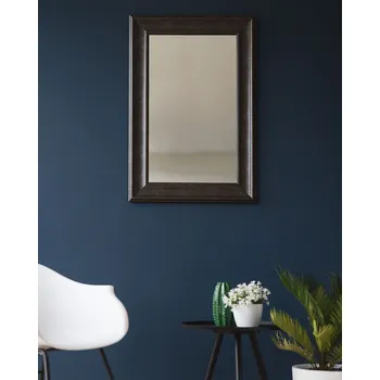 Zrcadlo Nástěnné zrcadlo černé 61 x 91 cm ze syntetického materiálu inspirované minimalistickým skandinávským stylem Beliani