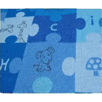 Koberec KOBEREC DĚTSKÝ 100x150 cm PUZZLE modrý 9153