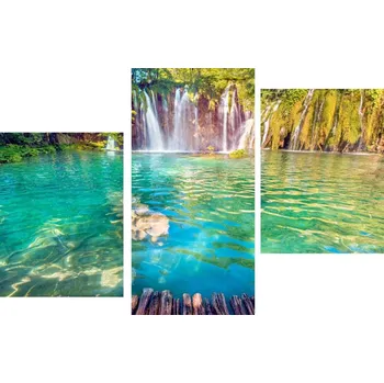 Obraz TRYPTYCH OBRAZ NA ZEĎ Chorvatsko vodopád park