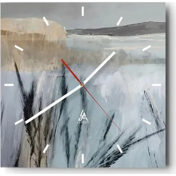 Hodiny Velké nástěnné hodiny na zeď 40x40 Světlé skleněné hodiny Čtvercové Tiché