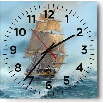 Hodiny Nástěnné hodiny do obýváku 40x40 Moře Tiché Skleněné hodiny Stylové Bezhlučné