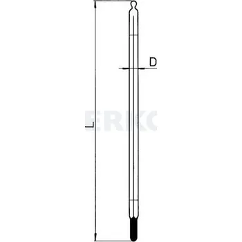 Mikroteploměr tyčinkový, Rozsah [°C]: 0 ... 100, Dělení [°C]: 0,5, Délka [mm]: 200
