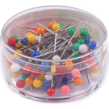 Špendlíky nerezové s plastovou hlavičkou délka 32 mm Varianta: mix, Balení: 20 krab.