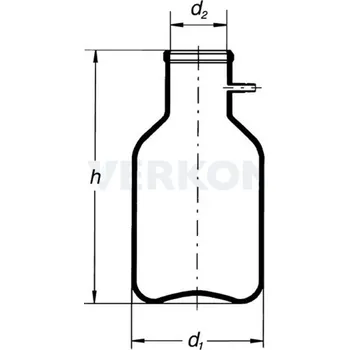 Láhev odsávací se skleněnou olivkou, Objem [ml]: 5000, Tvar: Válcovitý, Olivka [mm]: 11
