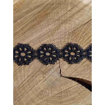 Krajka Vzdušná krajka šíře 20 mm květ barva černá