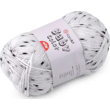 Pletací příze Baby Color 50 g, barva 16 (205) bílá