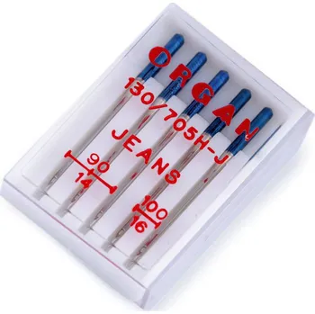 Strojové jehly Jeans 90;100;110 Organ Varianta: 4 (90/14;100/16) nikl, Balení: 1 krab.
