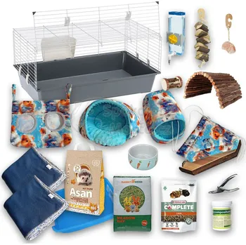 SpokojenéMorče.cz POKOJÍČEK "START" 100 cm - morčata na modré