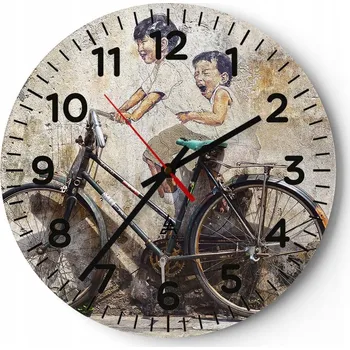 Hodiny Nástěnné hodiny do obýváku 40x40 Abstrakce Kulatý Skleněné hodiny Loft Tiché