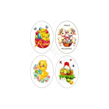 Jedlá dekorace na dort VELKÉ VEJCE 5, VARIANTA Fondánový list + VÝŘEZ 1856