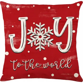 Povlak na polštářek Vánoční dekorativní povlak na polštář Červený Joy To The World 45x45 cm