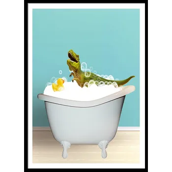Obraz OBRAZ PLAKÁT V RÁMU do Koupelny WC Toalety KAČENKA DINOSAURUS P2570_A4
