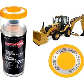 Barva ve spreji SPREJ LAK pro traktory a stroje CATERPILLAR žlutý lesklý 1383