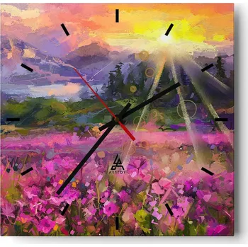 Hodiny Velké nástěnné hodiny 40x40 Abstrakce Skleněné tiché hodiny