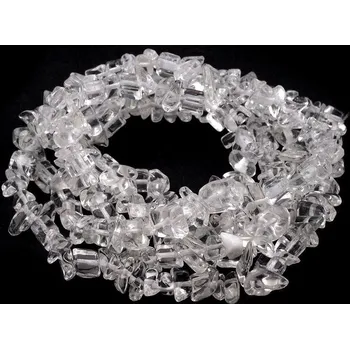 Drahý kámen Minerální zlomky Křišťál na silonu Varianta: 6 křišťál, Balení: 10 šňůra